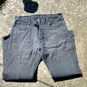 Vintage Levi’s 501 Button Fly Charcoal Gray Denim Men’s Jeans 36 x 32